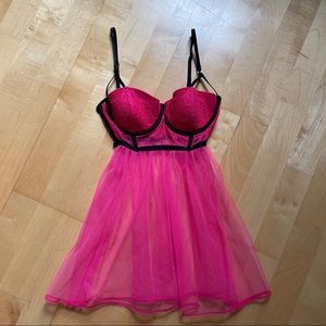 Victoria’s Secret Tulle Bustier Babydoll Lingerie